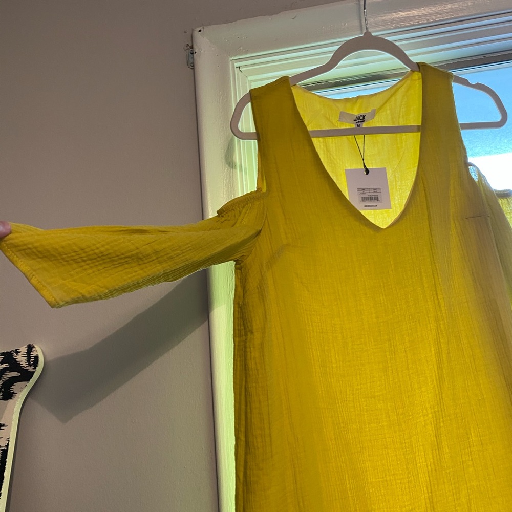 Mustard Cold-Shoulder Dress